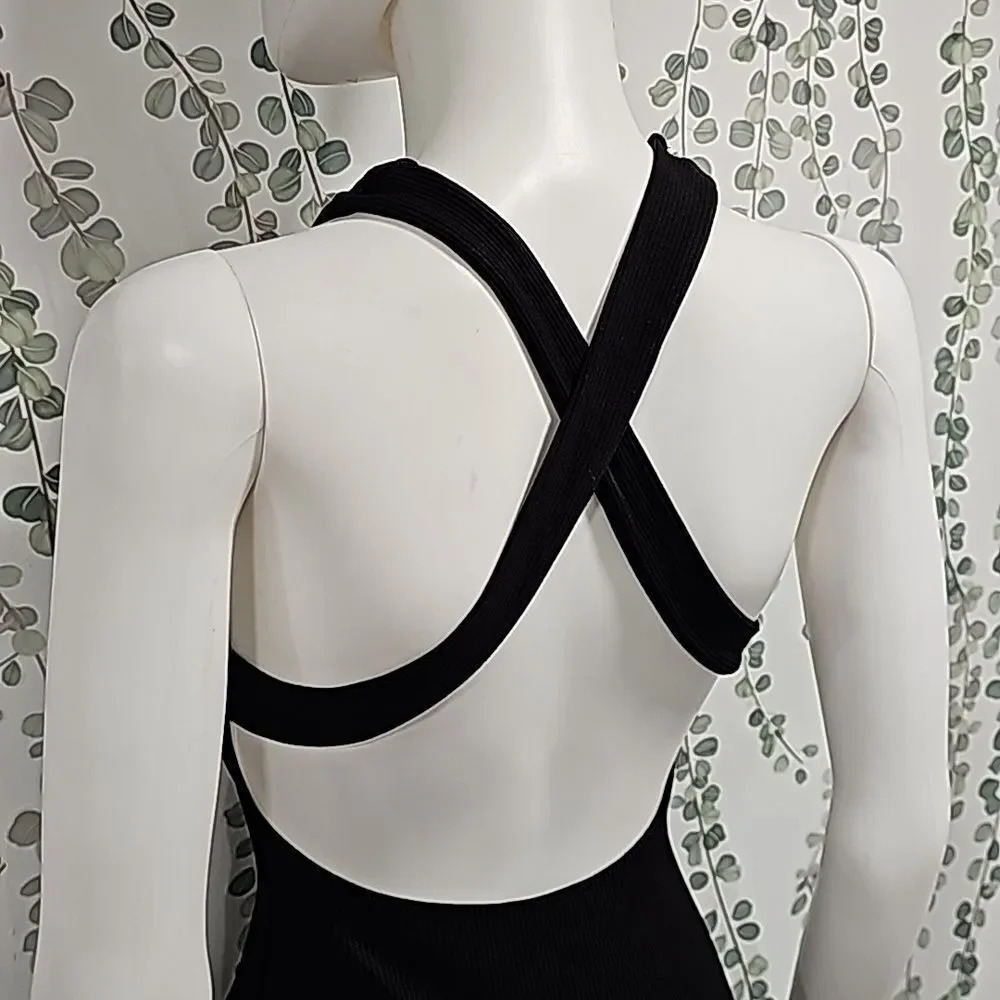 NWOT Lulu's Favorite Idea Black Ribbed Backless Bodycon Mini Dress - Picture 7 of 10